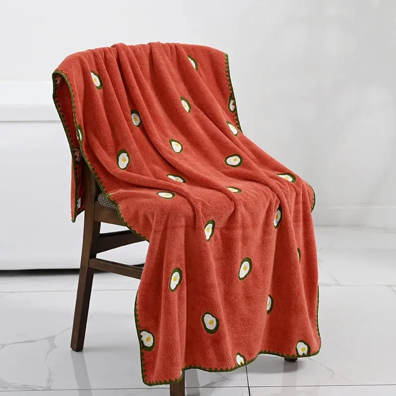 Fruit Embroidered bath towel