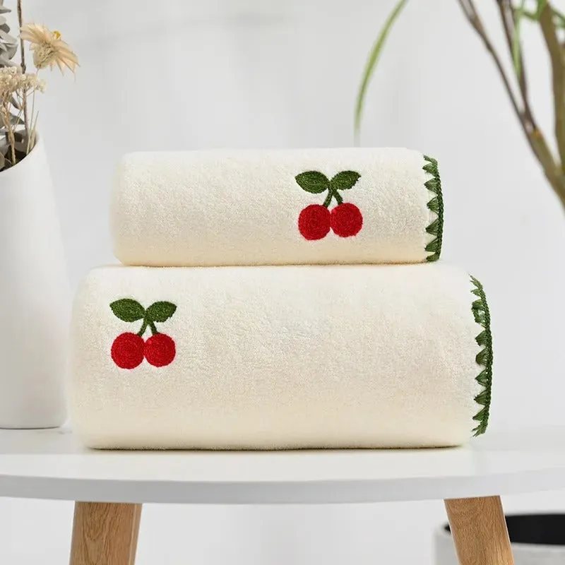 Fruit Embroidered bath towel