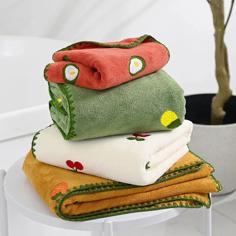Fruit Embroidered bath towel