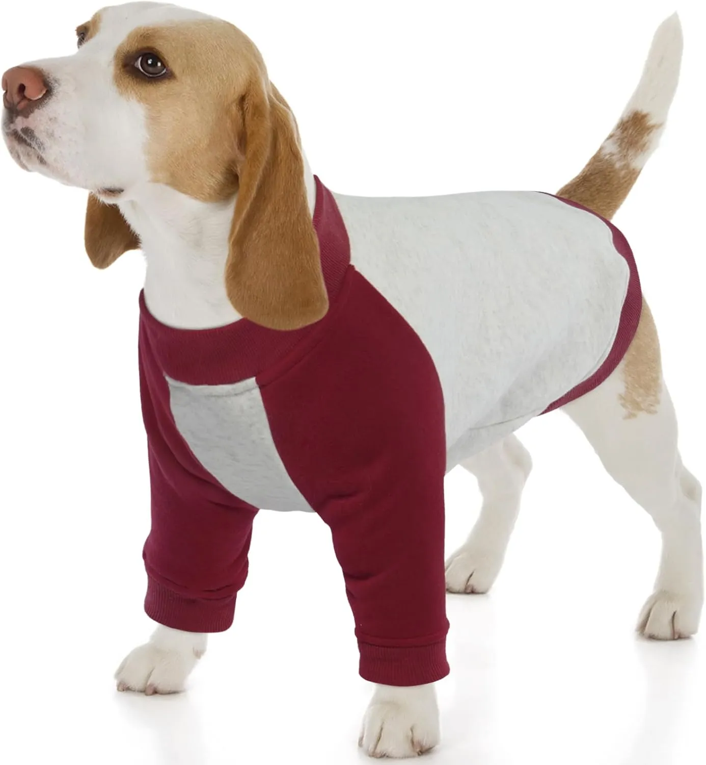 FUAMEY Extra Large Dog Fleece Sweater - Warm Pullover Sweatshirt for Cold Weather, Thickening Dog Apparel for Labrador, Golden Retriever, Red XL