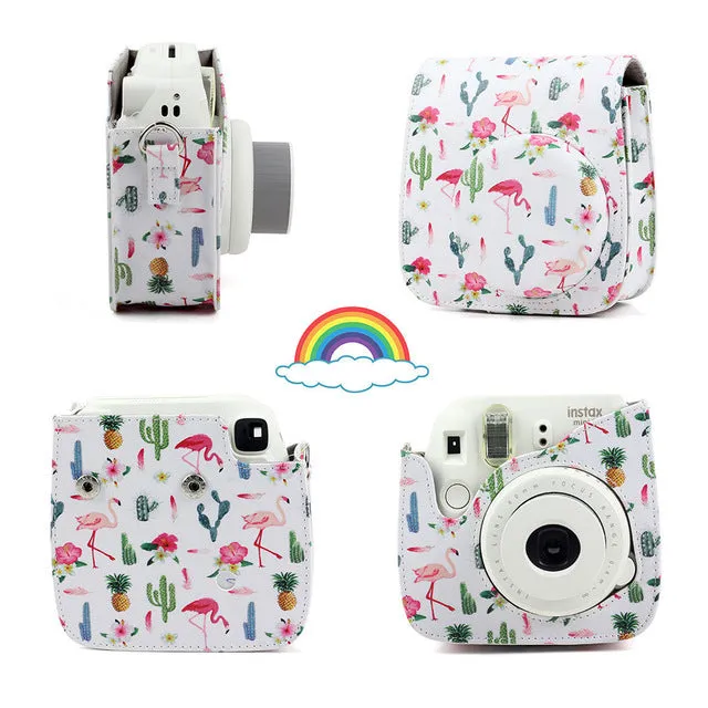 Fujifilm Instax Mini Camera Case Bag PU Leather Cover with Shoulder Strap For Instax Mini 9 Mini 8 Mini 8  Instant Film Cameras