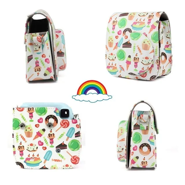 Fujifilm Instax Mini Camera Case Bag PU Leather Cover with Shoulder Strap For Instax Mini 9 Mini 8 Mini 8  Instant Film Cameras