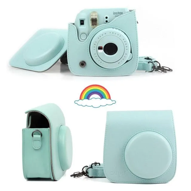 Fujifilm Instax Mini Camera Case Bag PU Leather Cover with Shoulder Strap For Instax Mini 9 Mini 8 Mini 8  Instant Film Cameras