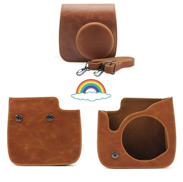 Fujifilm Instax Mini Camera Case Bag PU Leather Cover with Shoulder Strap For Instax Mini 9 Mini 8 Mini 8  Instant Film Cameras