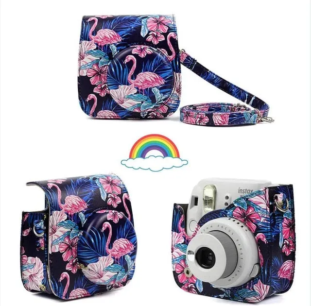 Fujifilm Instax Mini Camera Case Bag PU Leather Cover with Shoulder Strap For Instax Mini 9 Mini 8 Mini 8  Instant Film Cameras