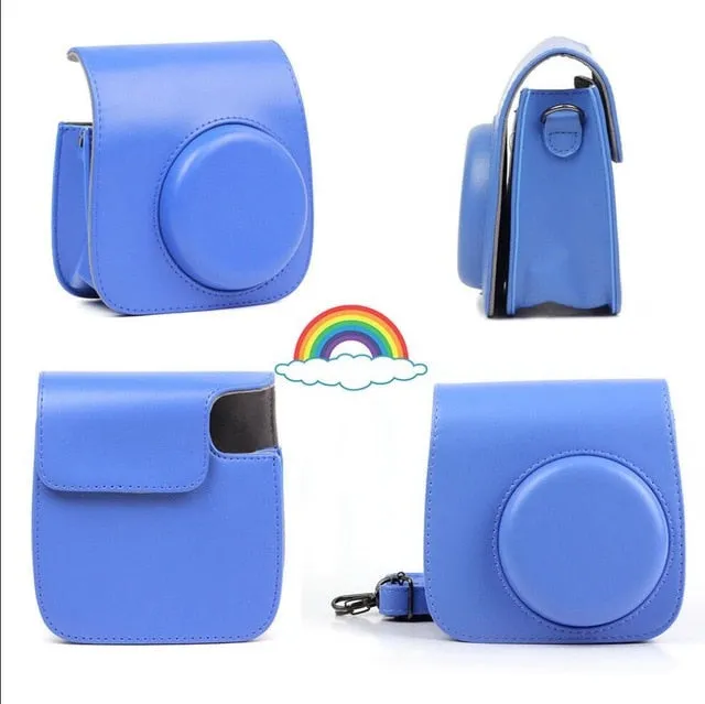 Fujifilm Instax Mini Camera Case Bag PU Leather Cover with Shoulder Strap For Instax Mini 9 Mini 8 Mini 8  Instant Film Cameras