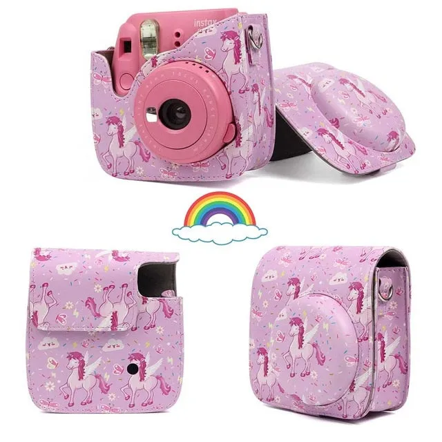 Fujifilm Instax Mini Camera Case Bag PU Leather Cover with Shoulder Strap For Instax Mini 9 Mini 8 Mini 8  Instant Film Cameras