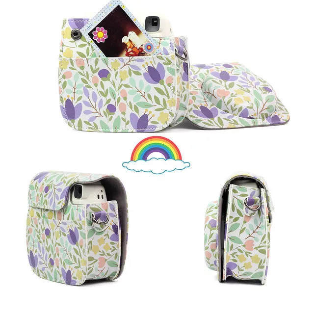 Fujifilm Instax Mini Camera Case Bag PU Leather Cover with Shoulder Strap For Instax Mini 9 Mini 8 Mini 8  Instant Film Cameras