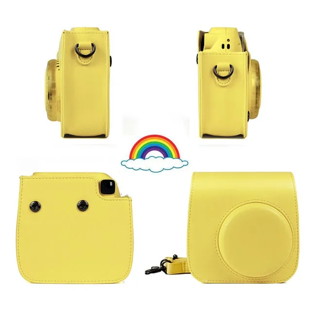 Fujifilm Instax Mini Camera Case Bag PU Leather Cover with Shoulder Strap For Instax Mini 9 Mini 8 Mini 8  Instant Film Cameras