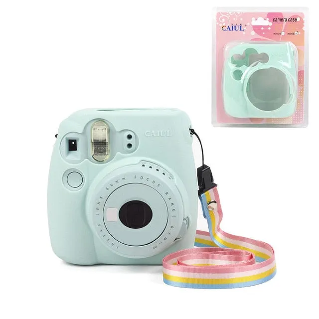 Fujifilm Instax Mini Camera Case Bag PU Leather Cover with Shoulder Strap For Instax Mini 9 Mini 8 Mini 8  Instant Film Cameras