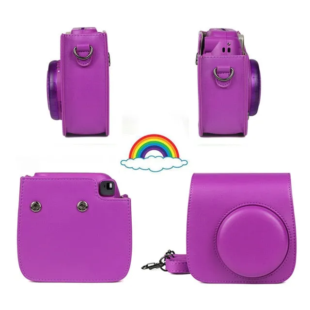 Fujifilm Instax Mini Camera Case Bag PU Leather Cover with Shoulder Strap For Instax Mini 9 Mini 8 Mini 8  Instant Film Cameras