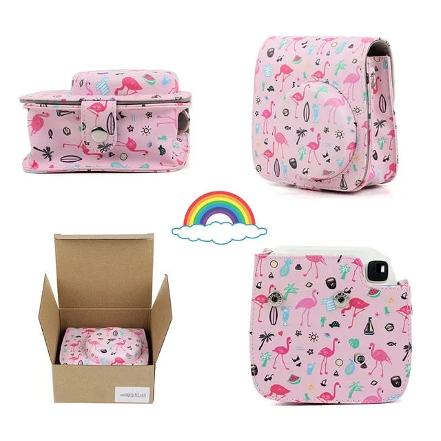 Fujifilm Instax Mini Camera Case Bag PU Leather Cover with Shoulder Strap For Instax Mini 9 Mini 8 Mini 8  Instant Film Cameras