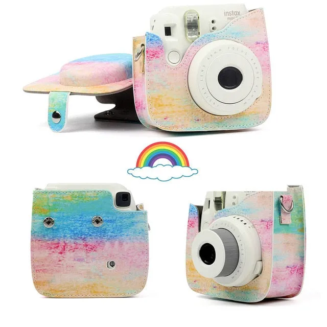 Fujifilm Instax Mini Camera Case Bag PU Leather Cover with Shoulder Strap For Instax Mini 9 Mini 8 Mini 8  Instant Film Cameras