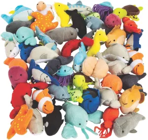 Fun Express Plush Mini Sea Life Assortment - Toys - Plush - Stuffed Aquatic & Arctic - VBS Vacation Bible School Supplies/Decor - 50 Pieces