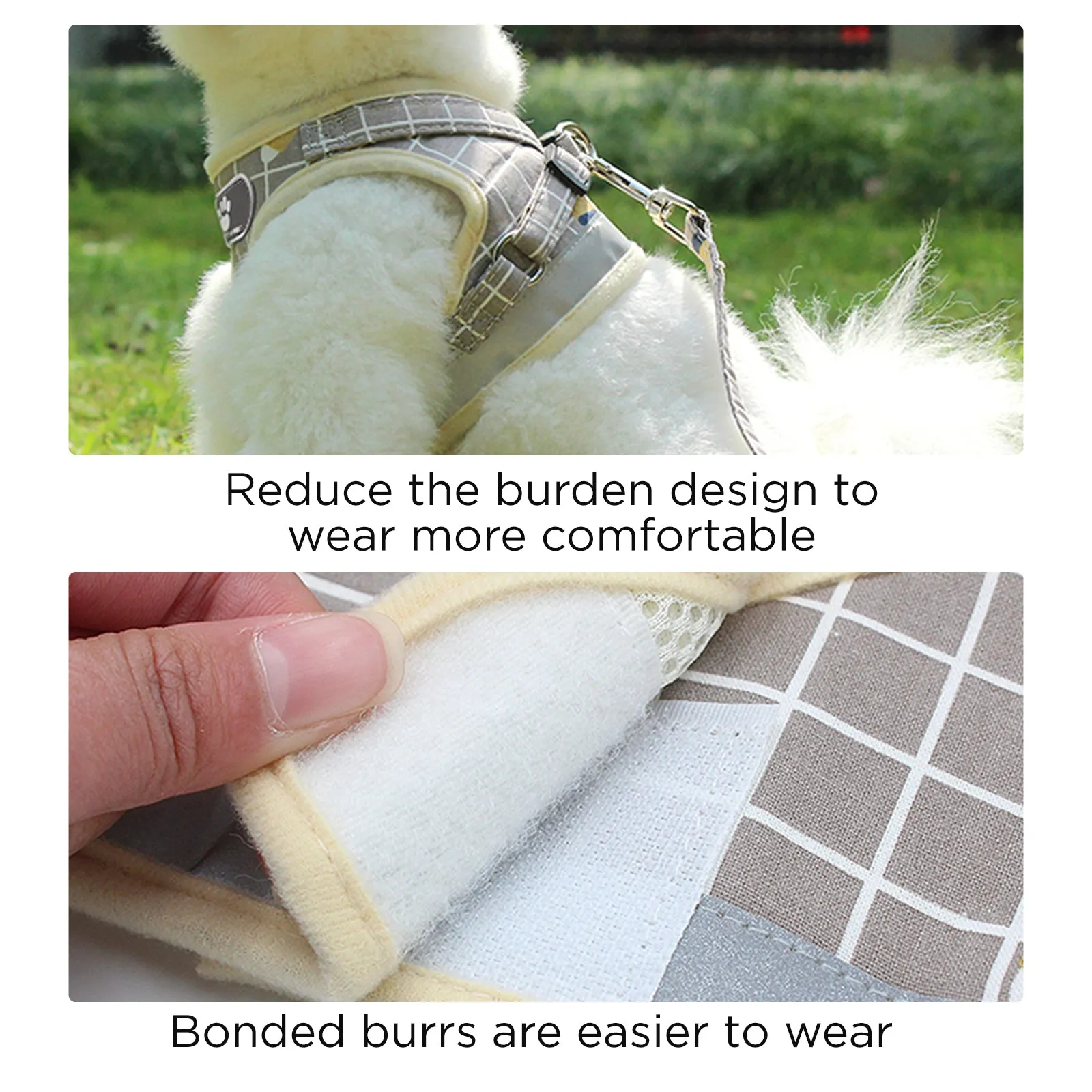 Furbulous No Pull Cat Small Dog Harness and Lead Set Adjustable Reflective Step-in Vest Harnesses Mesh Padded Plaid Escape Proof Puppy Jacket