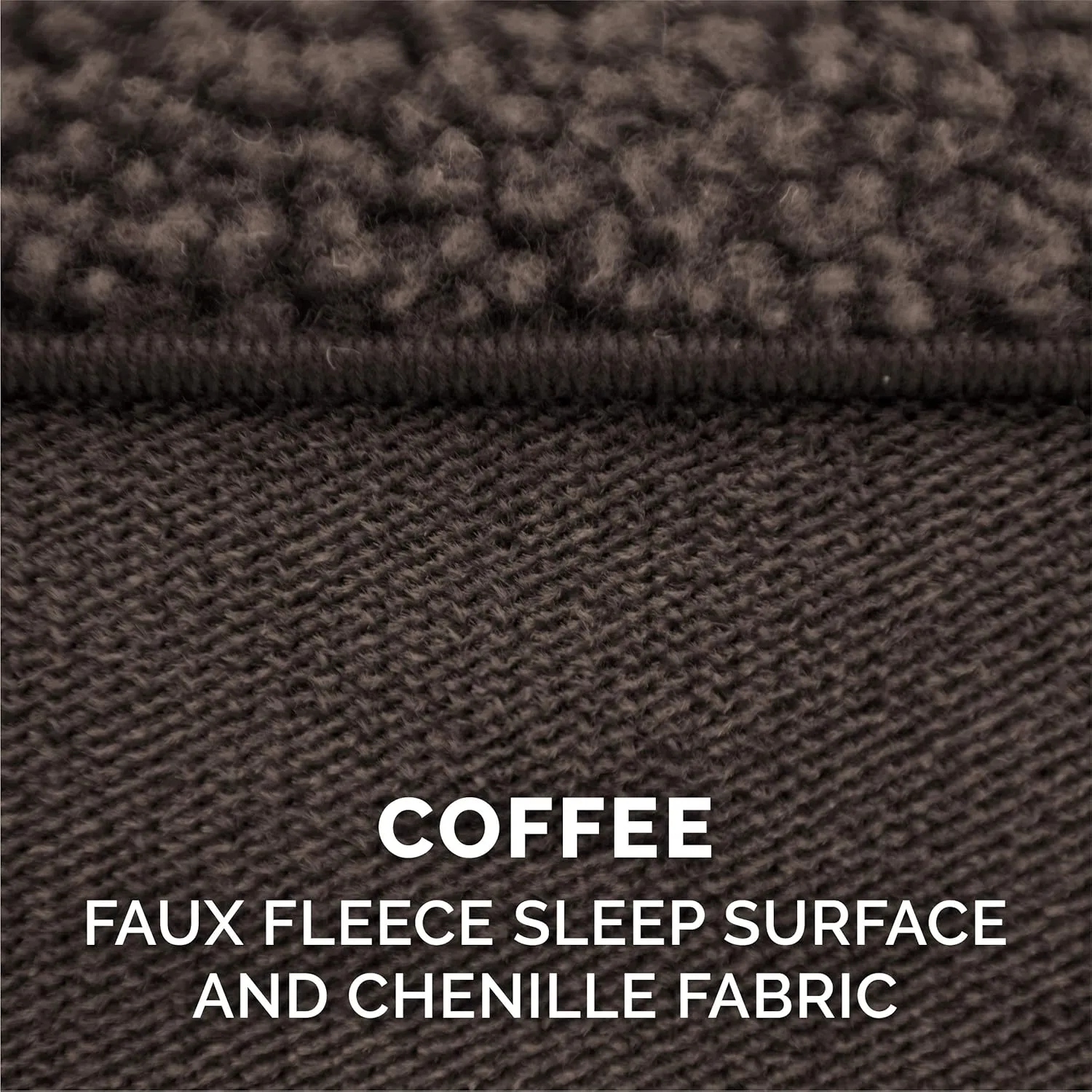 Furhaven Cooling Gel Dog Bed for Medium/Small Dogs w/ Removable Bolsters & Washable Cover, For Dogs Up to 35 lbs - Sherpa & Chenille Sofa - Coffee, Medium
