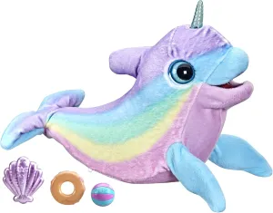 FurReal Wavy The Narwhal Interactive Animatronic Plush Toy, Electronic Pet, 80  Sounds and Reactions, Rainbow Plush, Ages 4 and Up