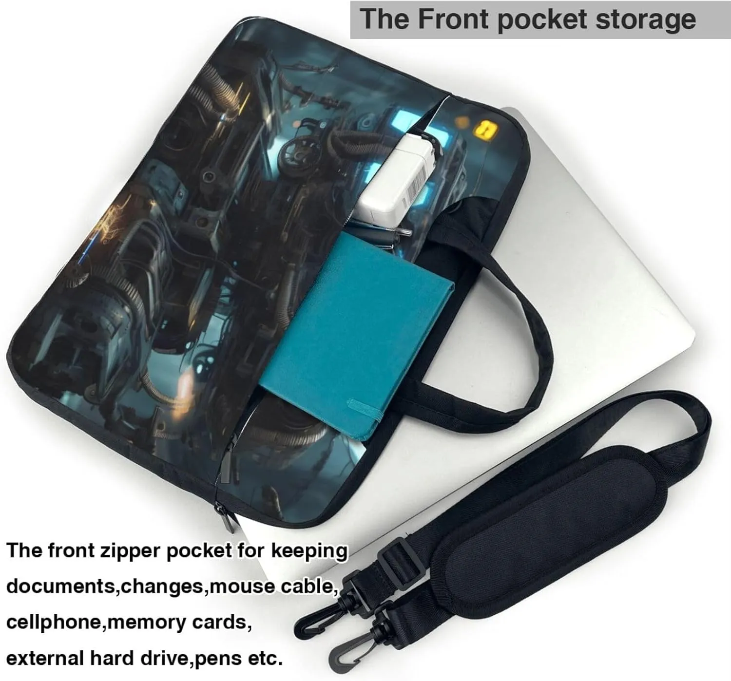 Future Robot Laptop Shoulder Bag, Ultra Slim And Portable, With Padded Shoulder Strap And Handleã€‚