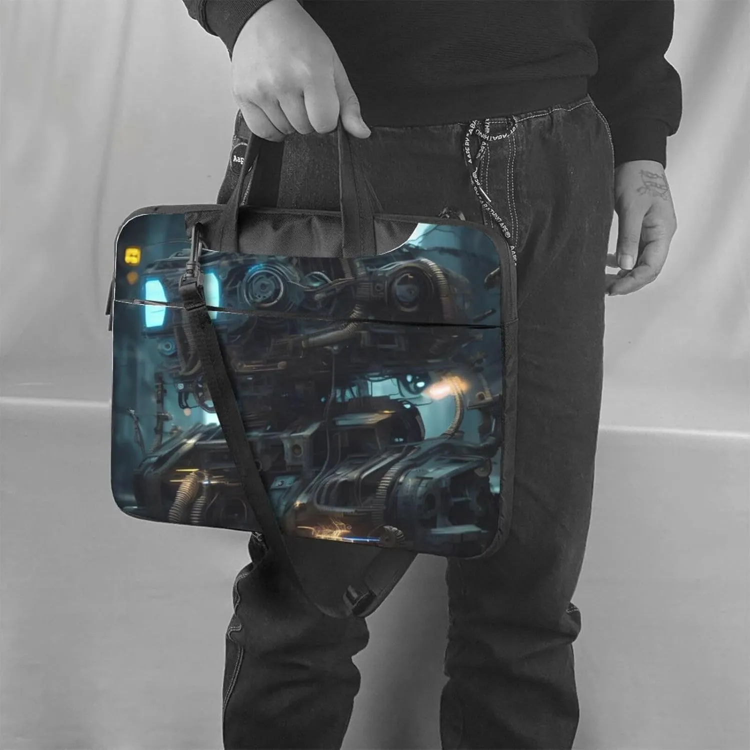 Future Robot Laptop Shoulder Bag, Ultra Slim And Portable, With Padded Shoulder Strap And Handleã€‚