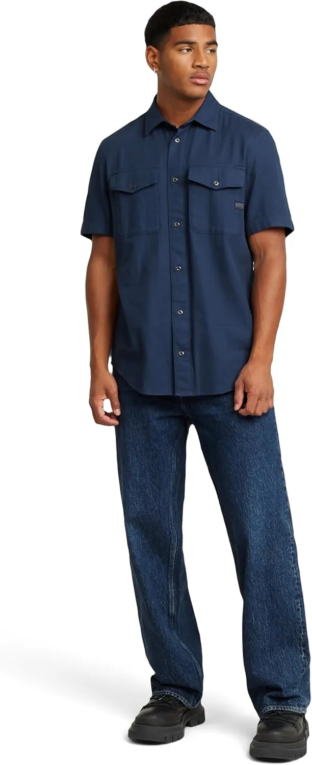 G-STAR Men's Navy Slim Short Sleeve Shirt