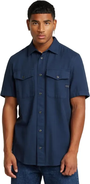 G-STAR Men's Navy Slim Short Sleeve Shirt