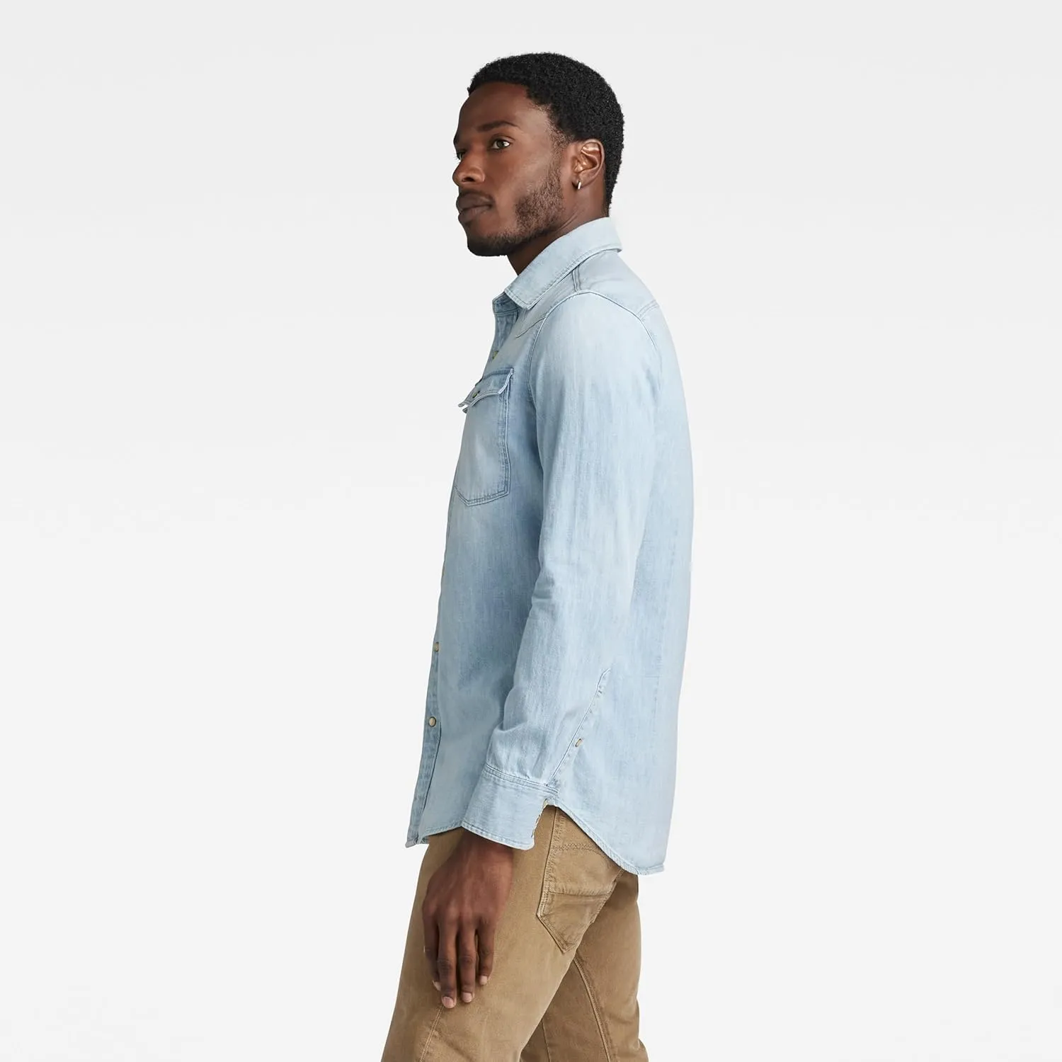 G-STAR Raw Men's 3301 Western Denim Long Sleeve Slim Fit Shirt-Closeout