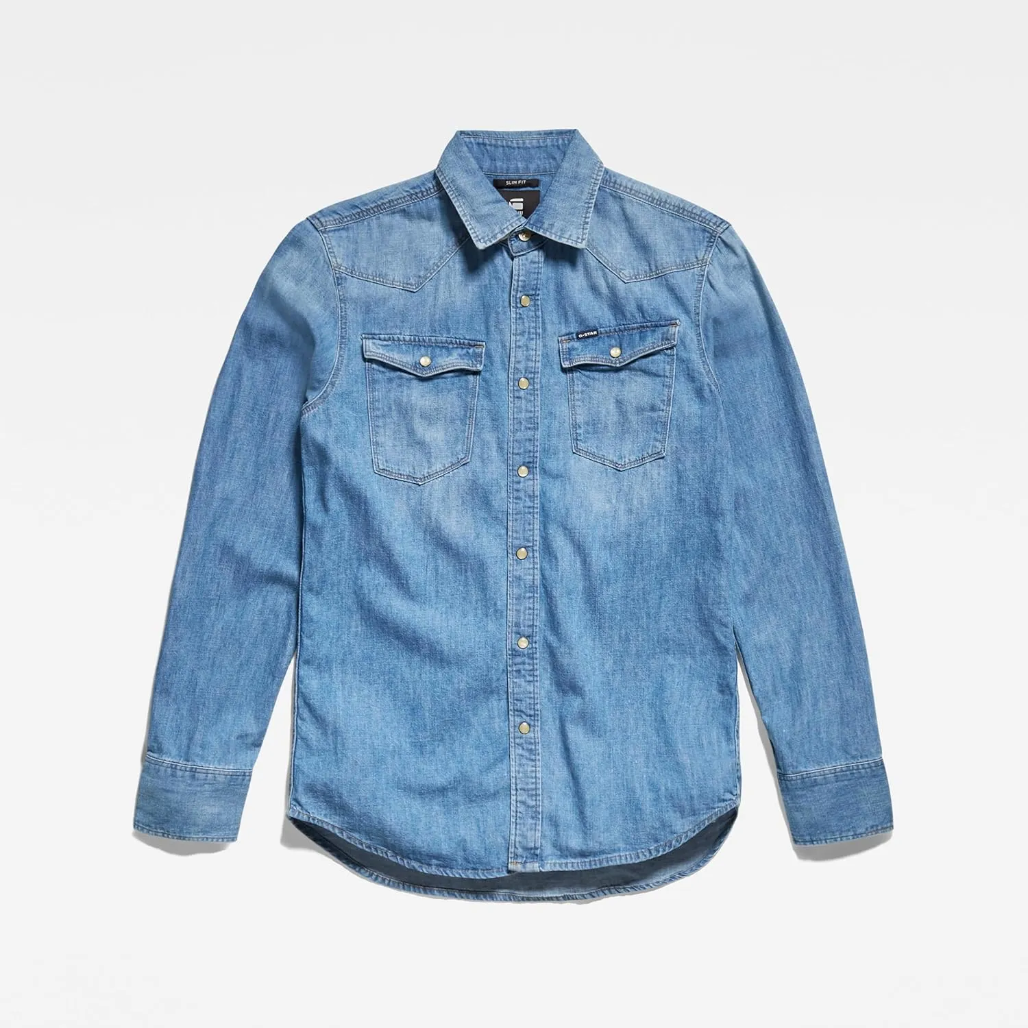 G-STAR Raw Men's 3301 Western Denim Long Sleeve Slim Fit Shirt-Closeout