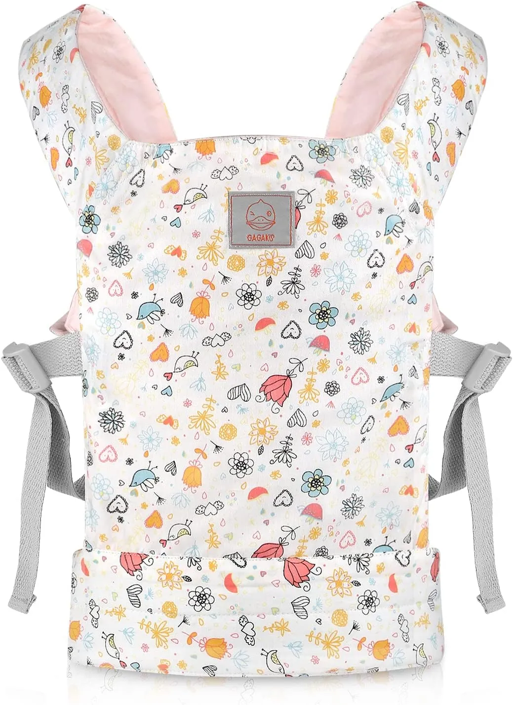 GAGAKU Doll Carrier Front and Back Soft Cotton Stuffed Animal Carriers for Baby - Rose Garden