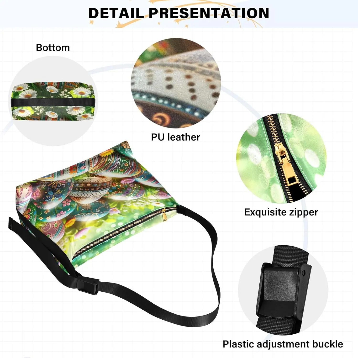 GAIGEO Fantasy Underwater World Shoulder Strap Bag, Shoulder Bag, Mens Leather Crossbody Bags