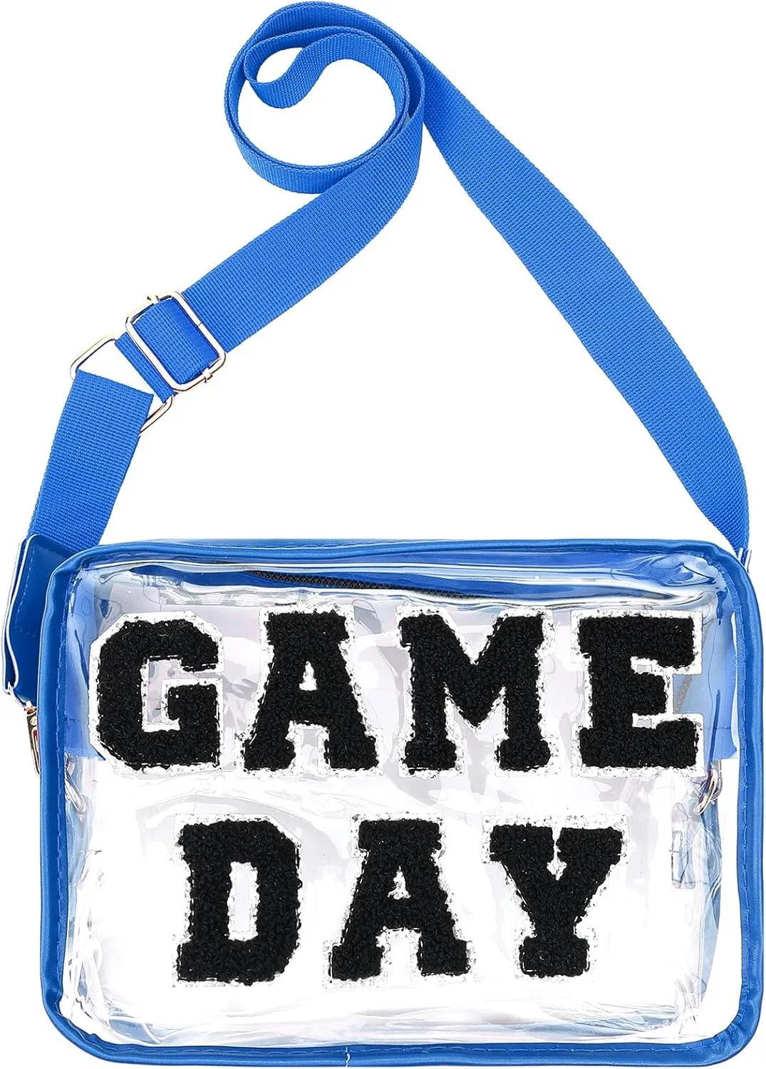 Game Day Clear Football Crossbody Bag Chenille Letter Purse Tote Gift Bag for Women Concert Sports Events