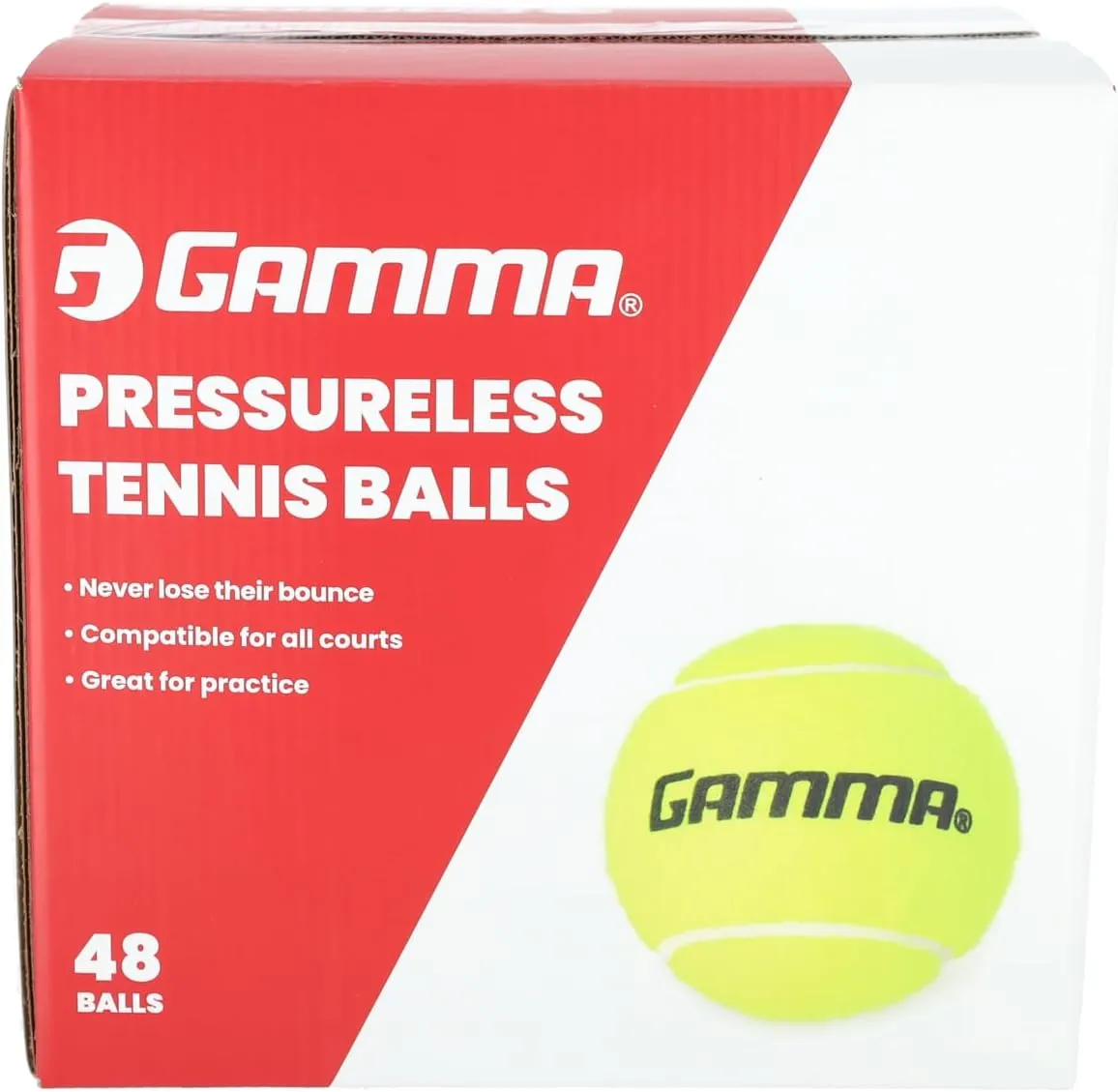 Gamma Sports Pressureless Tennis Balls Box, Bulk Tennis Balls, Premium Tennis Accessories, Multiple Pack Sizes, Tennis Practice, Tennis Training, Pet Toys, Dog Ball, Coach, Indoor & Outdoor Play