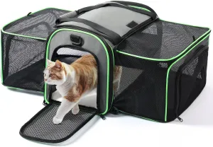 Gardner Pet Cat Carrier 2025 Upgrade, 16" x 11" x 11" Cat Carriers Expandable Soft-Sided Carrier for Travel, Breathable Mesh, BPA-Free for Cat & Small Dog