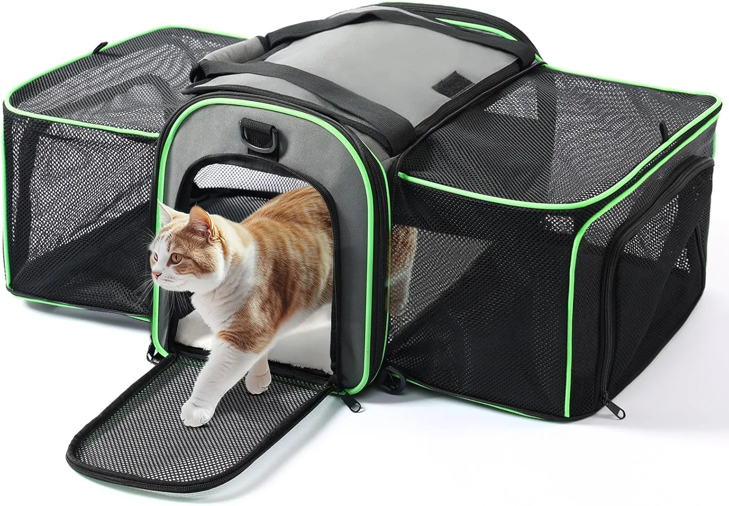 Gardner Pet Cat Carrier 2025 Upgrade, 16" x 11" x 11" Cat Carriers Expandable Soft-Sided Carrier for Travel, Breathable Mesh, BPA-Free for Cat & Small Dog