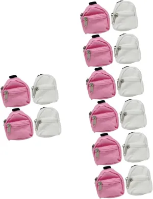 GARVALON 16pcs Miniature Doll Backpack Cute Decorative Schoolbags for Dolls Washable Mixed Colors for Boys and Girls Playtime and Miniature House Decor