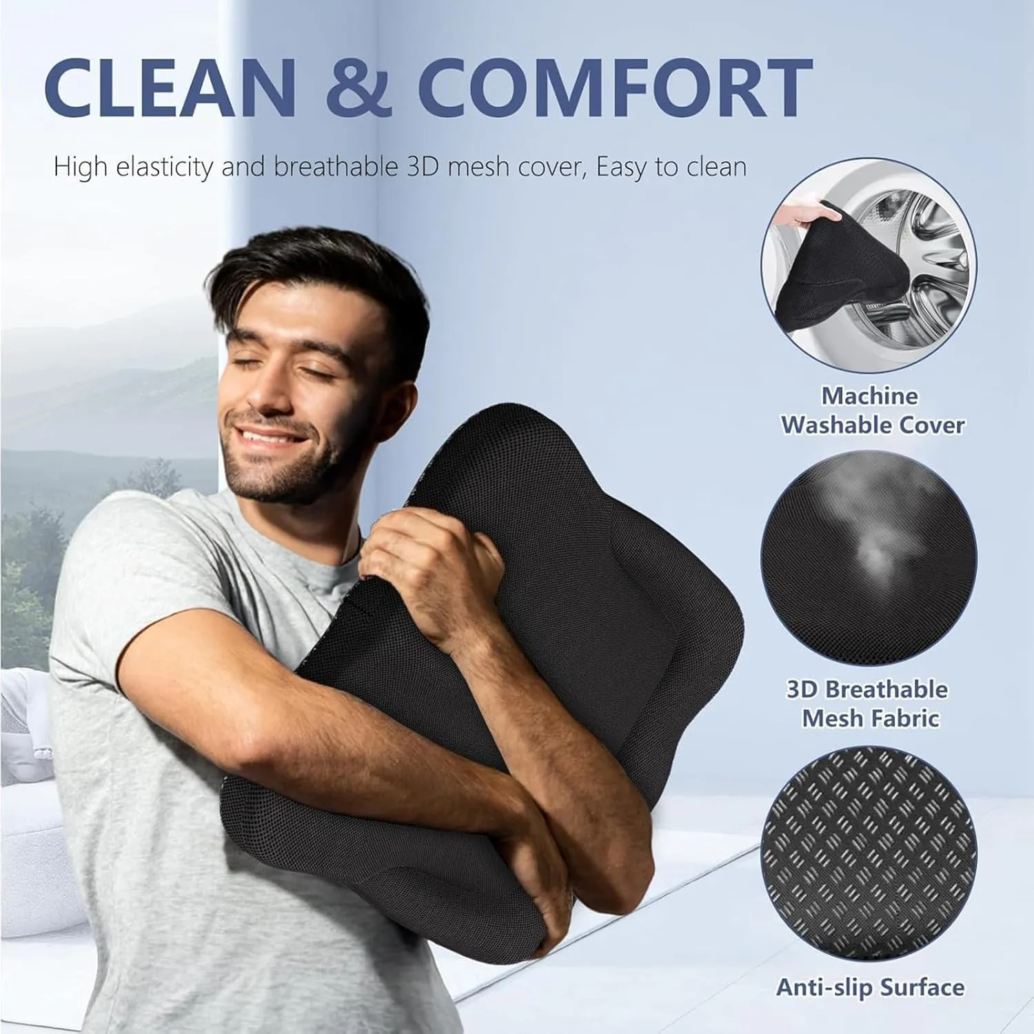 Gel Seat Cushion, Thicken Big Office Chair Cushion Chair Seat Pads for Long Sitting, Sciatica & Hip Pain Relief, Egg Seat Cushion for Wheelchair Car Office Home Travel Outdoor