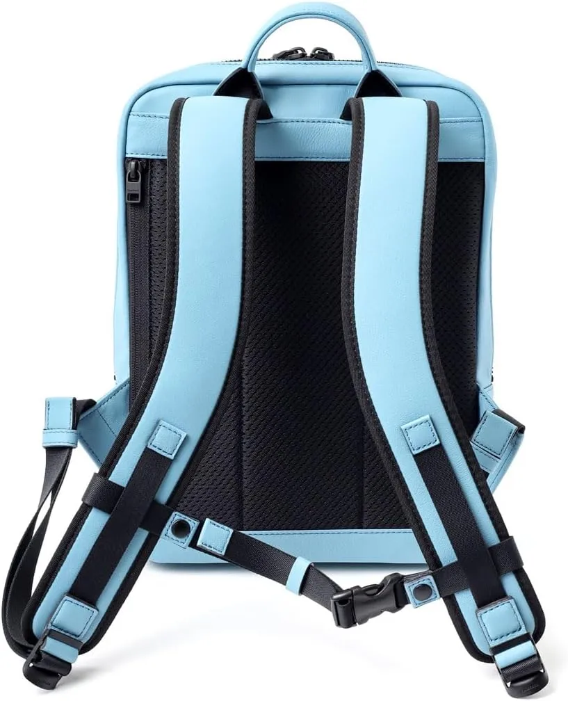 Genuine Leather Backpack A4 Slim Gusset Width Locus, Made In Japan, No.672701, Blue
