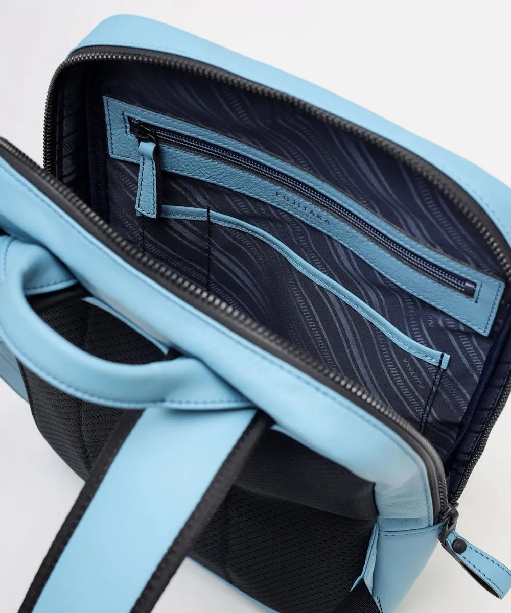 Genuine Leather Backpack A4 Slim Gusset Width Locus, Made In Japan, No.672701, Blue