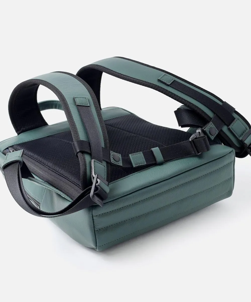 Genuine Leather Backpack A4 Slim Gusset Width Locus, Made In Japan, No.672701, Green
