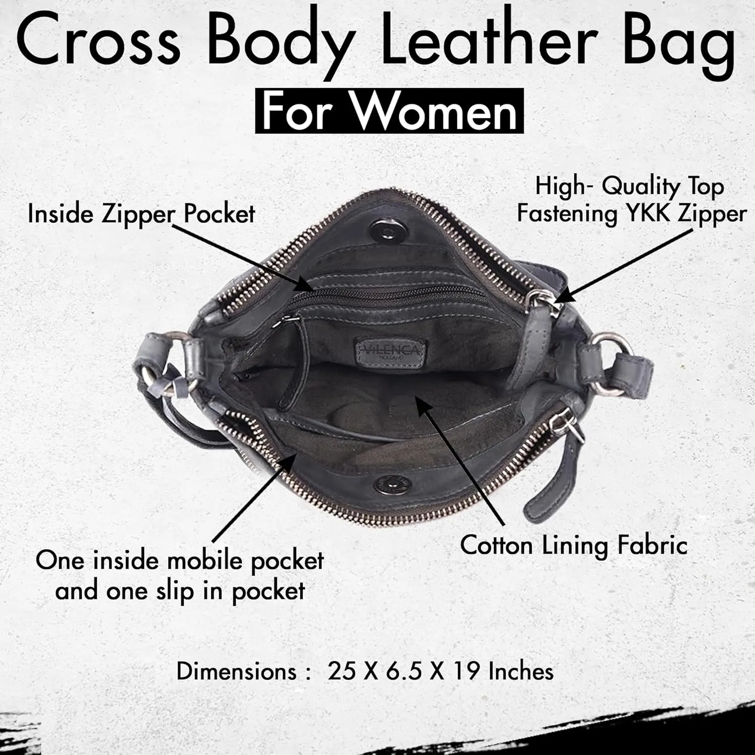 Genuine Leather Crossbody Sling Bag for Women - Trendy Casual Office Bag with Adjustable Strap