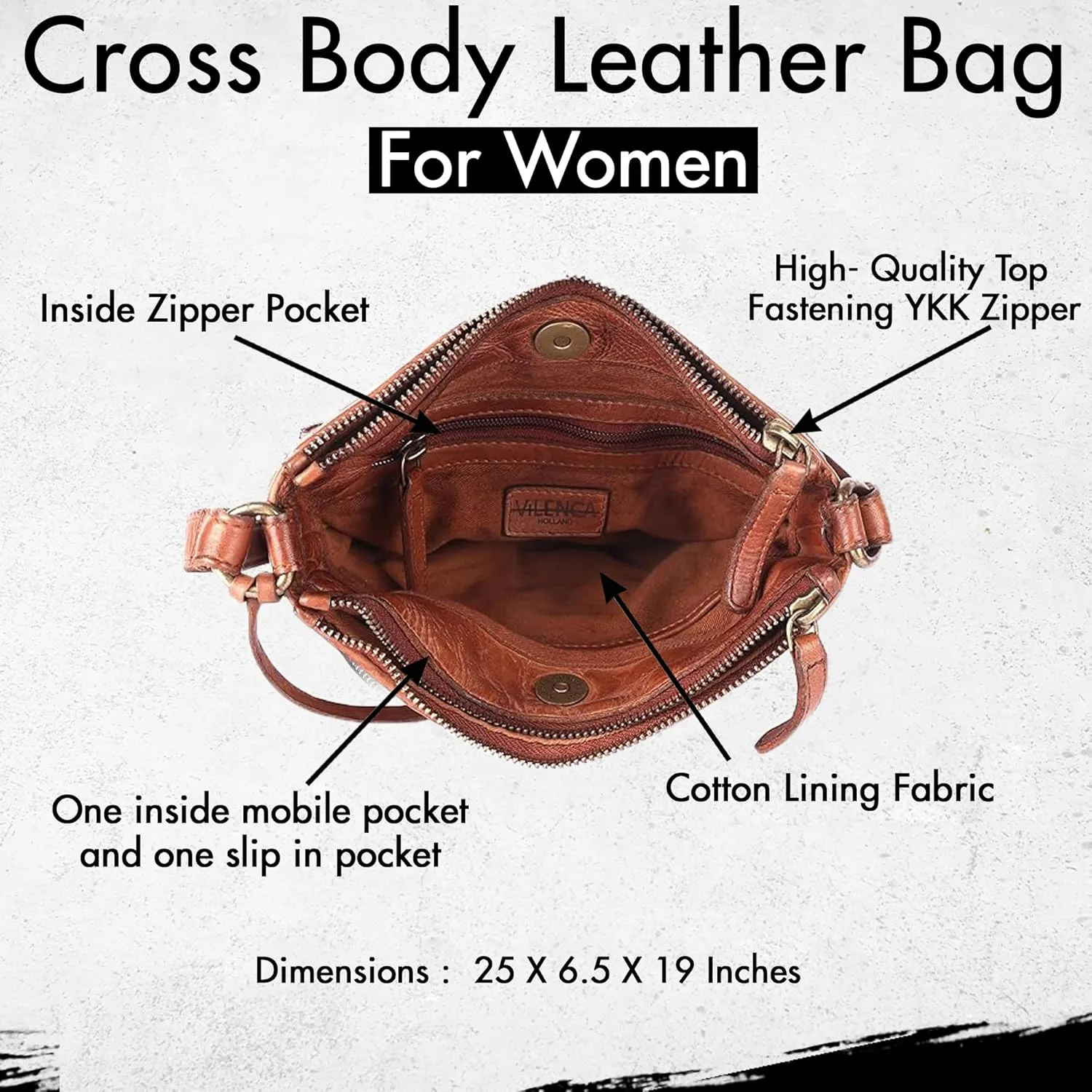 Genuine Leather Crossbody Sling Bag for Women - Trendy Casual Office Bag with Adjustable Strap