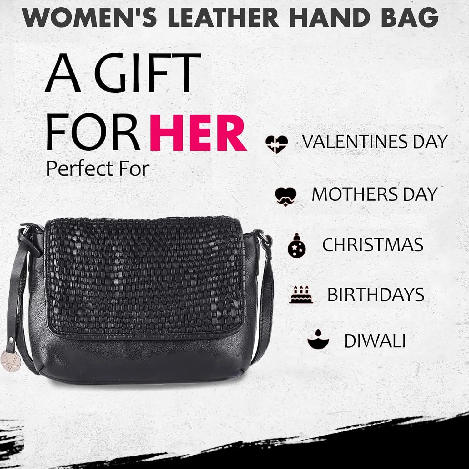 Genuine Leather Crossbody Sling Bags for Women, Bags for Women Trendy Casual Office Bag with Adjustable Strap