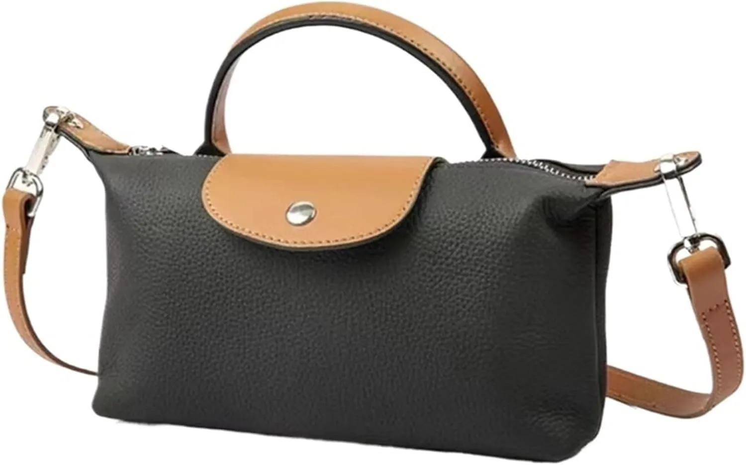 Genuine Leather Shoulder Crossbody Bag, Mini Light Luxury Women's Handbag, Shoulder Bag (Black)