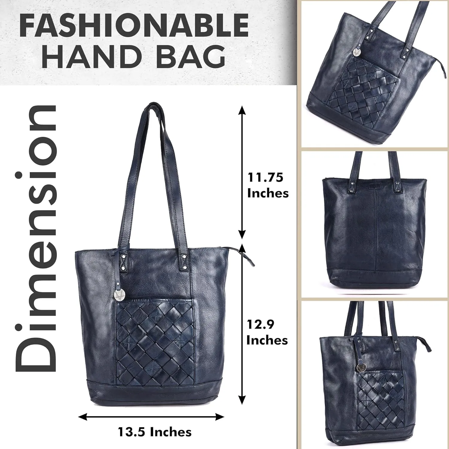 Genuine Leather Women's Tote Handbags, Satchel Purse Ladies Shoulder Bags with Top Handle