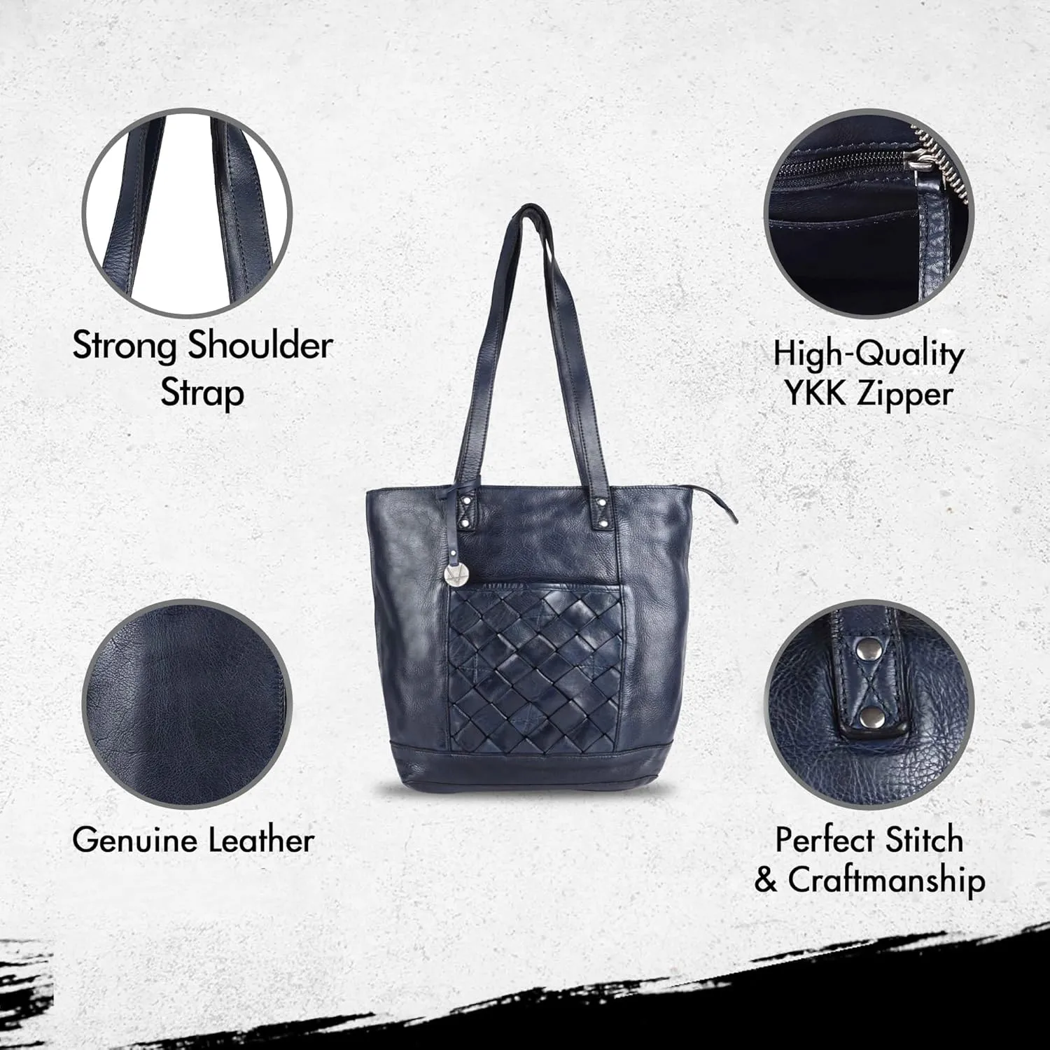 Genuine Leather Women's Tote Handbags, Satchel Purse Ladies Shoulder Bags with Top Handle