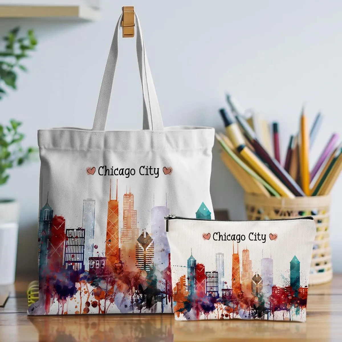 Girls Weekend Chicago Italy Las Vegas Los Angeles Nashville New York Paris Travel Gifts Tote Bag and Makeup Bag