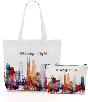 Girls Weekend Chicago Italy Las Vegas Los Angeles Nashville New York Paris Travel Gifts Tote Bag and Makeup Bag