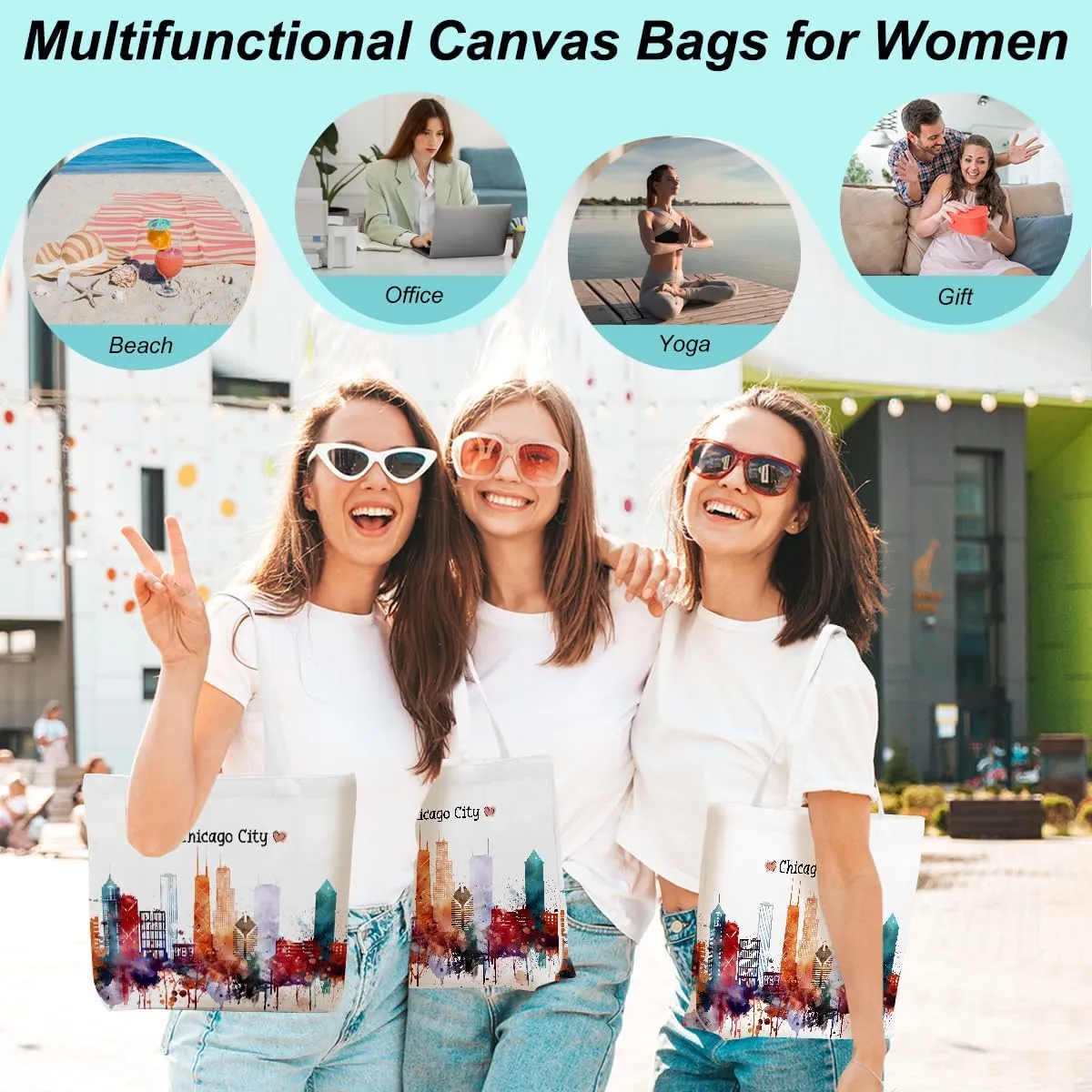 Girls Weekend Chicago Italy Las Vegas Los Angeles Nashville New York Paris Travel Gifts Tote Bag and Makeup Bag