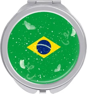 Glittering Butterfly Brazil Compact Mirror Pocket Mirror Portable Mini Makeup Mirror Handheld Double-Sided Magnifying
