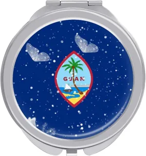 Glittering Butterfly Guam Compact Mirror Pocket Mirror Portable Mini Makeup Mirror Handheld Double-Sided Magnifying