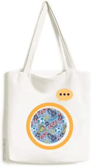Goal Soccer Football Sports Winner Expression Gift Sack Canvas Tote Shoulder Bag